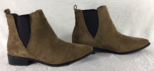 Bota Chelsea Seven7 Manhattan para mujer 10M color tostado imitación gamuza cuero botines al tobillo - Imagen 3 de 9