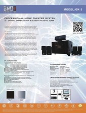 BNO Acoustics Home Theater System GK-3