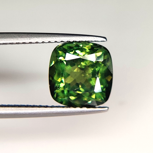 3.38 Ct ~ Natural Mind Blowing Luster Top Green Apatite Cushion Cut- A439