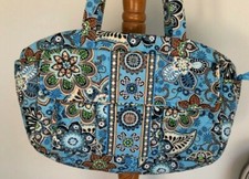 VERA BRADLEY BABY BAG DIAPER TOTE WITH PAD BALI BLUE RETIRED EXCELLENT