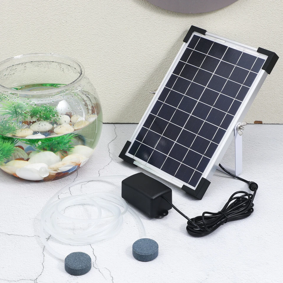 Pompa ad aria solare per acquario, acquario, pompa per acqua per laghetto, - Immagine 4 di 4