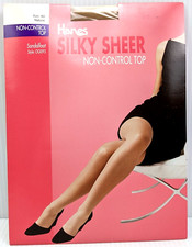 Hanes Silky Sheer Sandalfoot Natural Non-Control Top PantyHose Size AB OG099