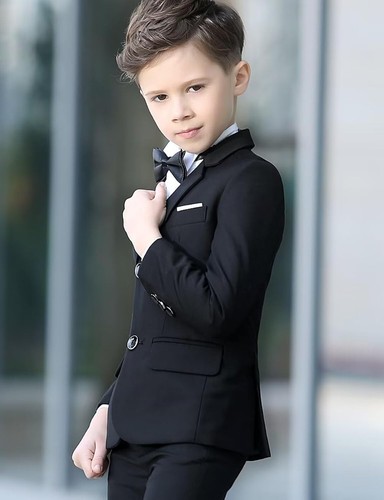 Boys Suits 5 Piece Slim Fit Suit for Kids Child Set Wedding Ring Bearer Outfit - Picture 5 of 7