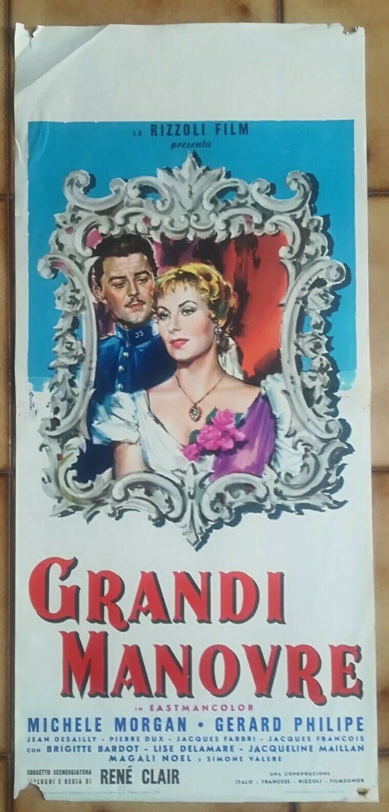Locandina originale film Grandi manovre (1955) - Regia di René Clair