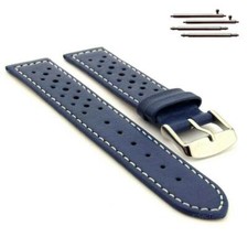 Genuine Leather Perforated Watch Strap Band Rally Racing 18 20 22 RIDER MM