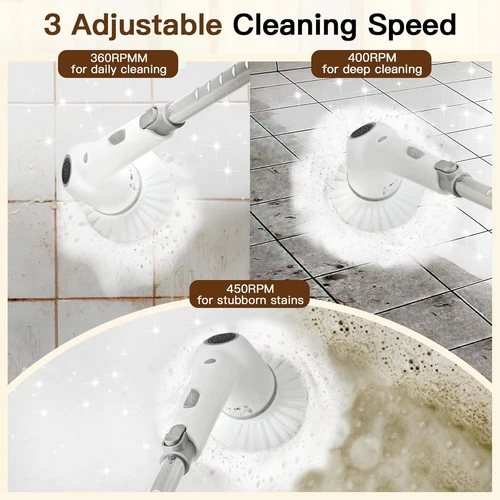 Electric Cleaning Brush Handheld Cleaner Cordless Spin Scrubber Kitchen Bathroom - Bild 3 von 8