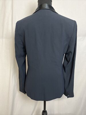 French Connection Navy Blue Satin Trim Blazer Size