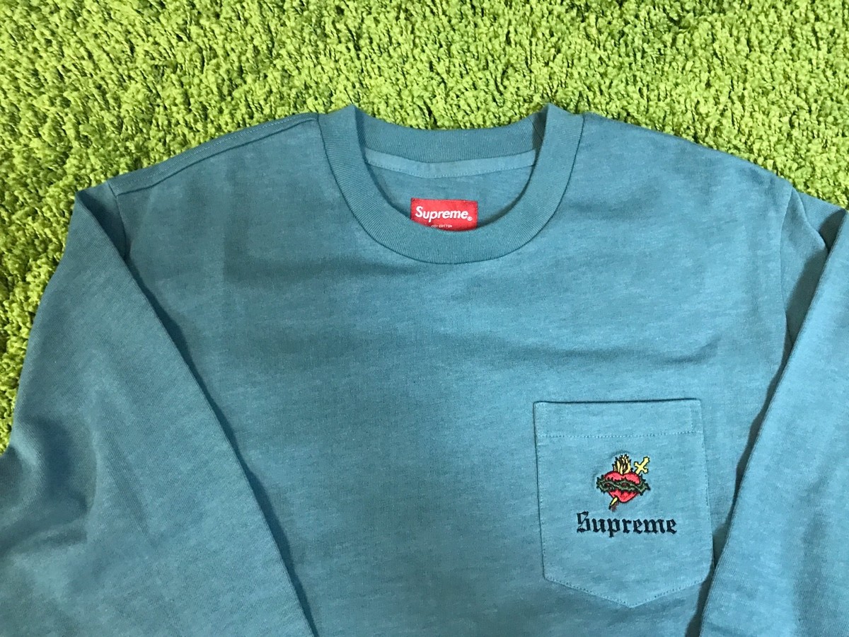 Supreme F/W 2017 Sacred Heart L/S Pocket Tee Size M Box Logo