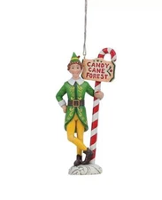 Jim Shore Elf Ornament Buddy The Elf by Candy Cane Forest Signpost