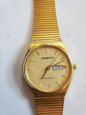 Vintage Men's Phoenix Electronics Gold Plate Watch.  Box 1.