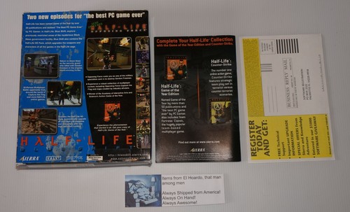 Half-Life: Blue Shift Big Box Video Game RARE Valve Sierra CIB RARE VG DISC - Picture 2 of 7
