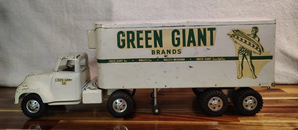 Camión y remolque gigante Tonka verde vintage años 50 - 24" Foto 2 de 4