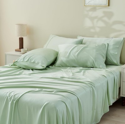  5 PCS Split King Sheets Set 100% Tanboocel Rayon Bamboo Moisture Wicking 300 TC