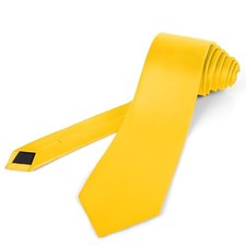 63'' XL Men's Ties Extra Long Solid Pure Color 3.35" 8.5CM Necktie Big Yellow