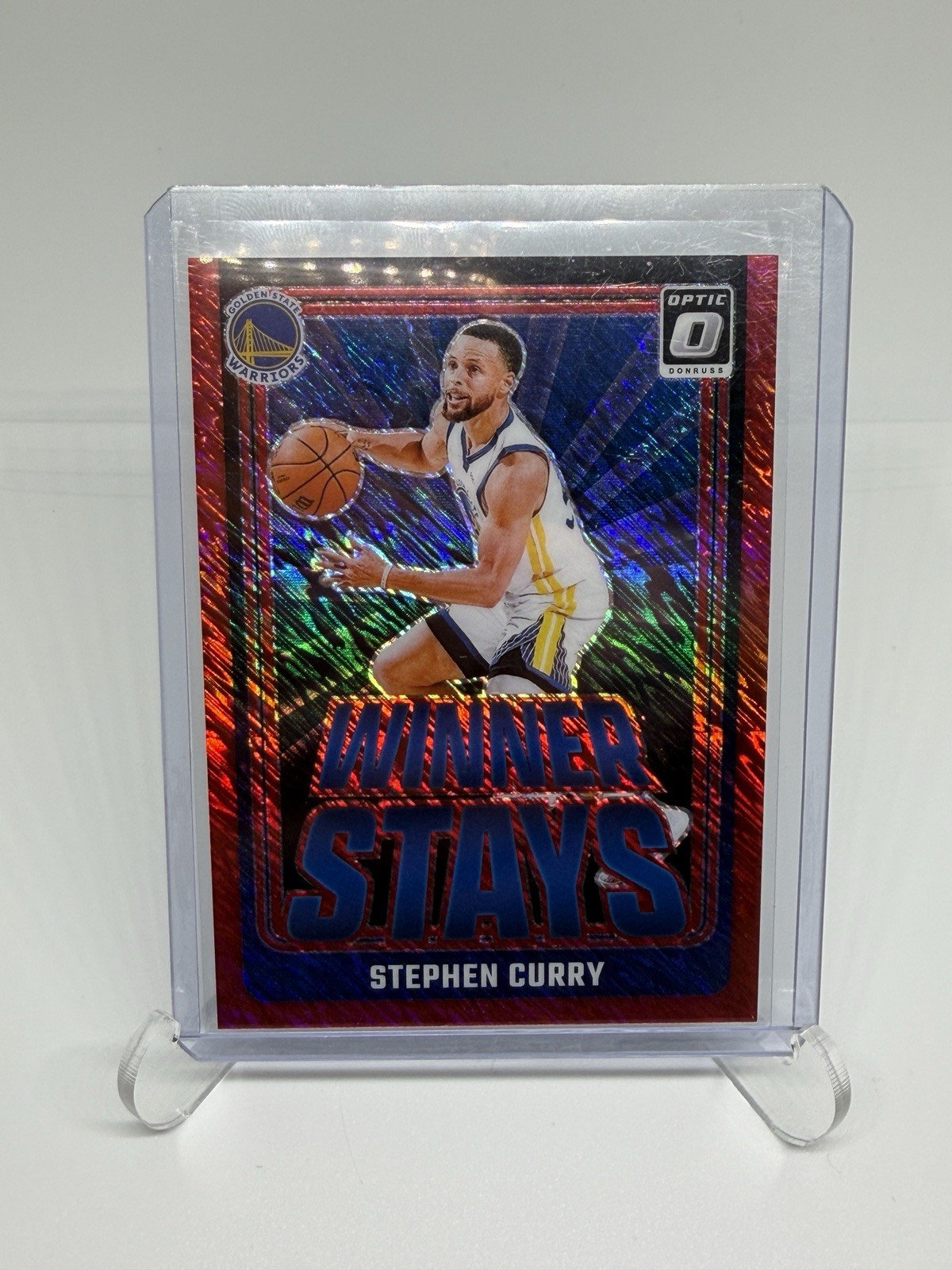 2024-25 Steph Curry Optic Winner Stays Red Shimmer /75 Golden State Warriors