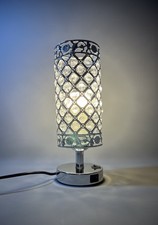 Glass Crystal Table Lamp Bedside E27 Night Light with Dual USB Port Decoration