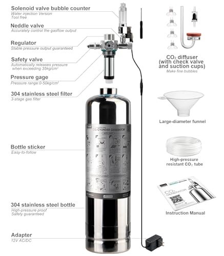 2.4L Aquarium CO2 Generator Kit with Solenoid Valve - Carbon