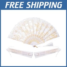 Lace Floral Folding Fans - Party Favors with Organza Bags