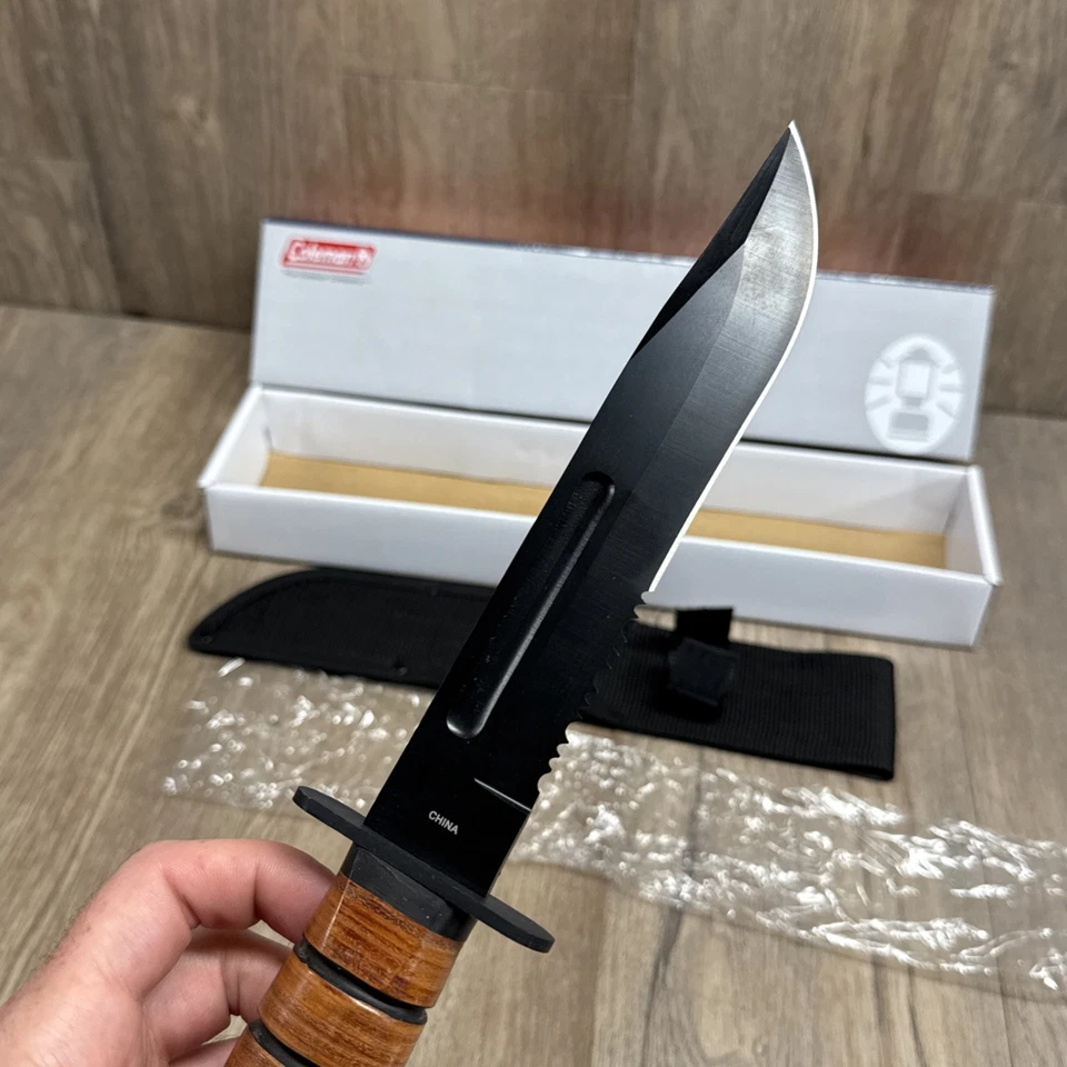 Coleman CM2011 Fixed Blade Survival Hunting Knife w/ Sheath & Box - Image 3 of 4