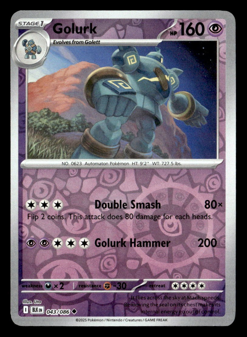 Pokemon Golurk #043/086 tcg Near Mint or Better