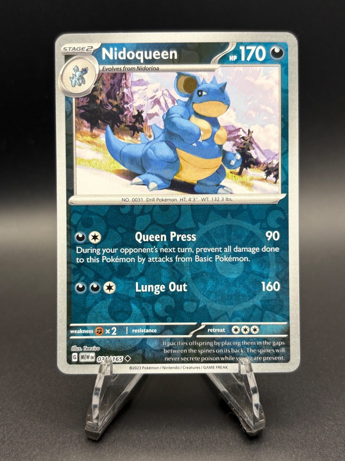 Nidoqueen 031/165 - Reverse Holo Scarlet & Violet 151 Pokemon TCG NM