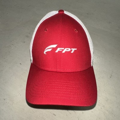 FPT Industrials Powertrain Technologies Medium  Large Fitted Hat Red White Mesh
