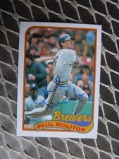 1989 Topps Baseball  Card #110 Paul Molitor Milwaukee Brewers Auto On Card