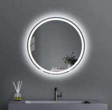 Round Circle Bathroom LED Mirror 400mm Illuminated Backlit with 3 LED Lights