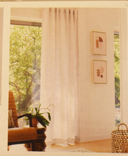 Threshold 54x84" Linen Rod Pocket Curtain Panel Cream Marks 068035244