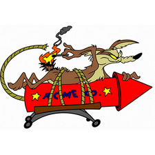 Wile E Coyote Acme Rocket Vinyl Sticker Decal Funny Cartoon 5x4 Inch