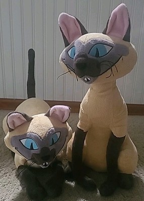 Authentic Si & Am Siamese Cats Disney's Lady & The Tramp Plush Set Of 2 RARE