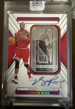 2024-25 National Treasures Derrick Rose NBA Logoman Silver Bar AUTO 1/11