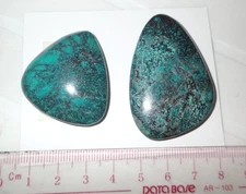 Turquoise Stone Flat Free Form Cabochon 139.5 Carat 2 pieces 27.9 gram Lot A