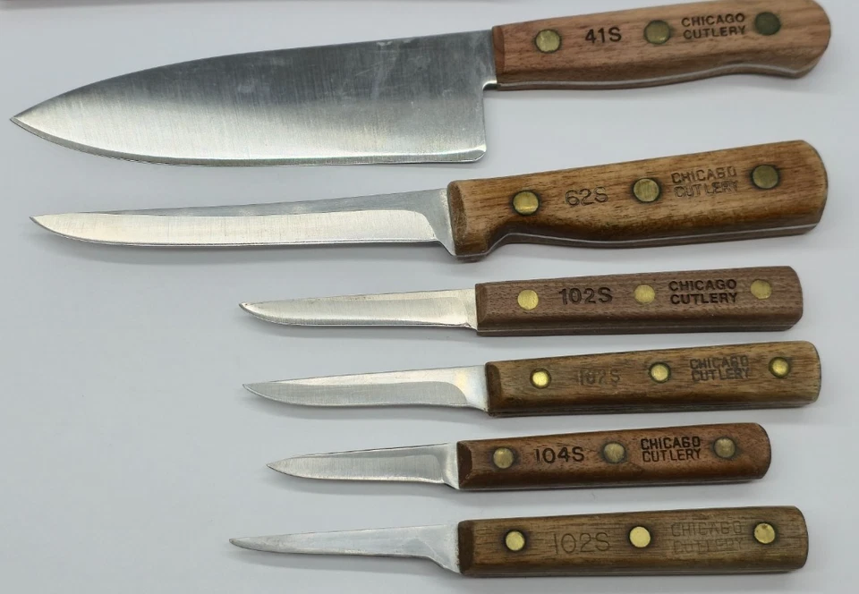 lote de 8 cuchillos Chicago cubiertos cocina preparación Foto 4 de 4