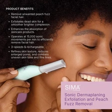 SPA Sciences SIMA Sonic Dermaplaning Tool 2 In 1 Facial Exfoliation Rechargeable