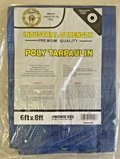 Industrial Poly Tarpaulin Tarp 6'x8' Blue