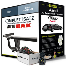 Für AUDI A3 Sportback Typ 8YA Anhängerkupplung starr +eSatz 7pol 11.19- NEU