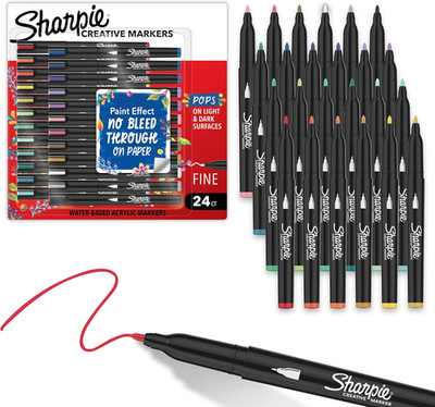 Sharpie Creative Markers Variety Pack, Water-Based Acrylic Paint Markers, Fine T