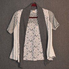 VINTAGE Daytrip Lace-Back Cardigan Women's Small Floral Boho Artsy Top USA Made