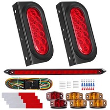 6" Oval LED Trailer Lights 2PCS Brake Reverse w/ Brackets Waterproof