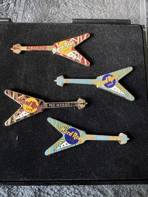 Hard Rock Cafe PinMarch - Set of 4 flying V Guitars Charity Trading Fun
