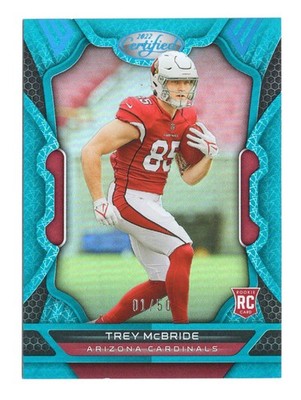 2022 Certified Trey McBride Mirror Teal Rookie SP RC 1/50 1st on print