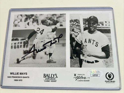 WILLIE MAYS Signed Autographed 5x7 HOF Giants Photo JSA Certified Auto Black Ink