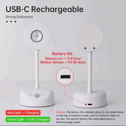 Lampada LED da Parete con Sensore di Movimento Ricaricabile – Luce Notturna - Foto 6 di 10