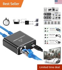 Gigabit Ethernet Splitter 1 to 2 High Speed2 Devices Simultaneously Networkin...