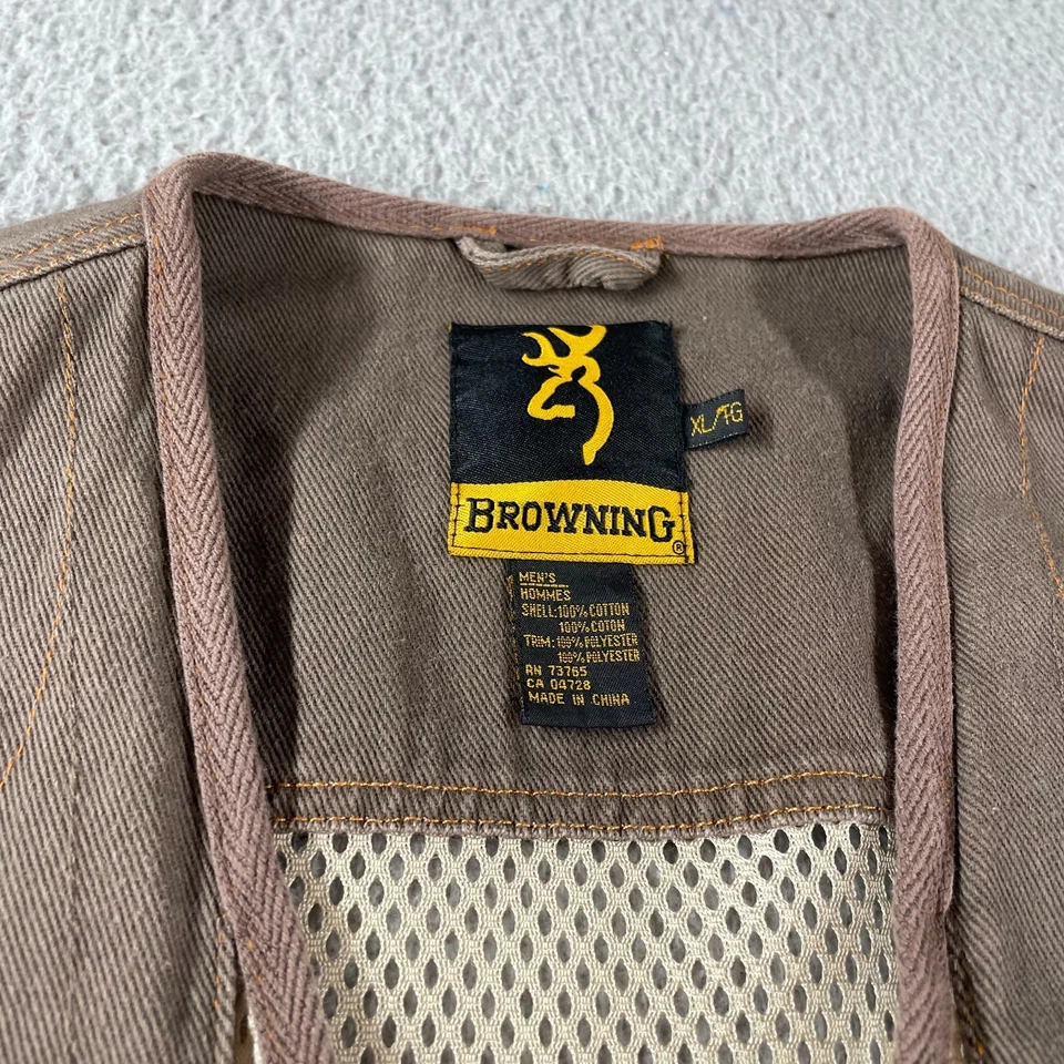 Browning Rhett Mesh Shooting Vest Brown Tan Skeet Trap Clay Pigeon Size XL - Image 3 of 4