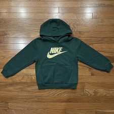 Nike Kids Hoodie Sweatshirt Green Logo Pullover Size 6-7 Years Youth