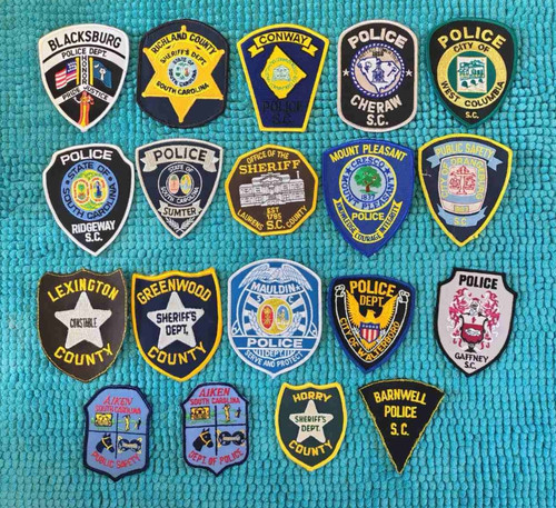 POLICE SHERIFF PATCH SOUTH CAROLINA - LOT COLLECTION 19 PATCHES