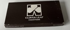 Cloverleaf 6 Fleur Floral Cork Square Coasters Original Box Vintage Vgc