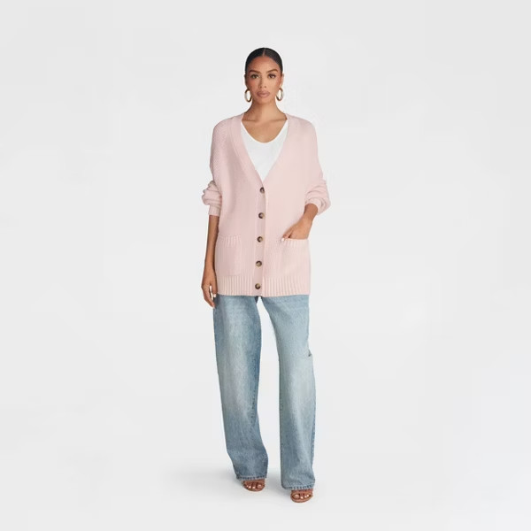 KBB by Kahlana Women’s The Letterman Cardigan Pink Size X Varsity Style